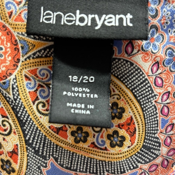 Lane Bryant Blue Orange Floral Front Twist Knot Sleeveless Shift Dress 18/20 - Picture 5 of 6